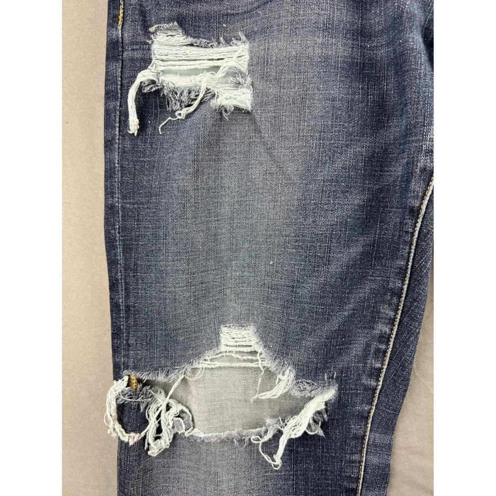 American Eagle Jeans Mens 31x30 Extreme Flex Dark Wash Distressed Ripped Blue